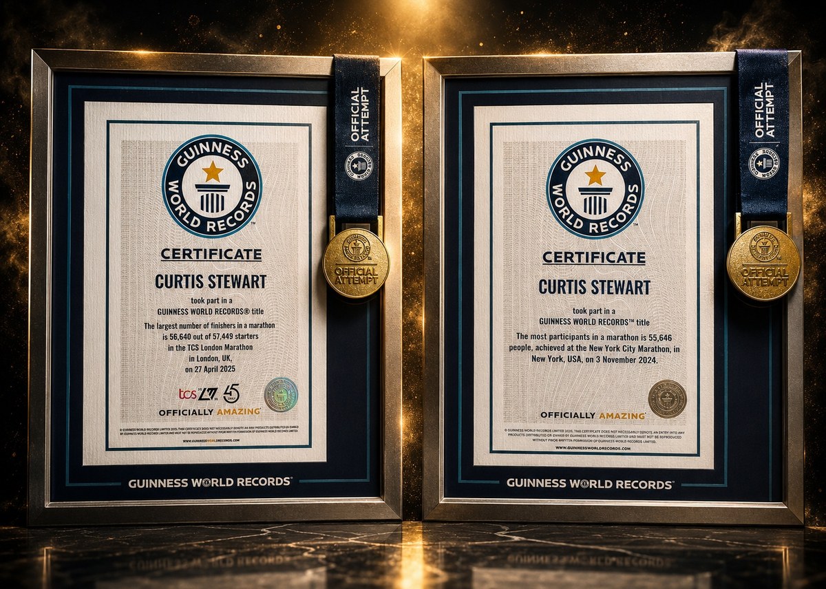 Curtis Stewart's Guinness World Records certificates